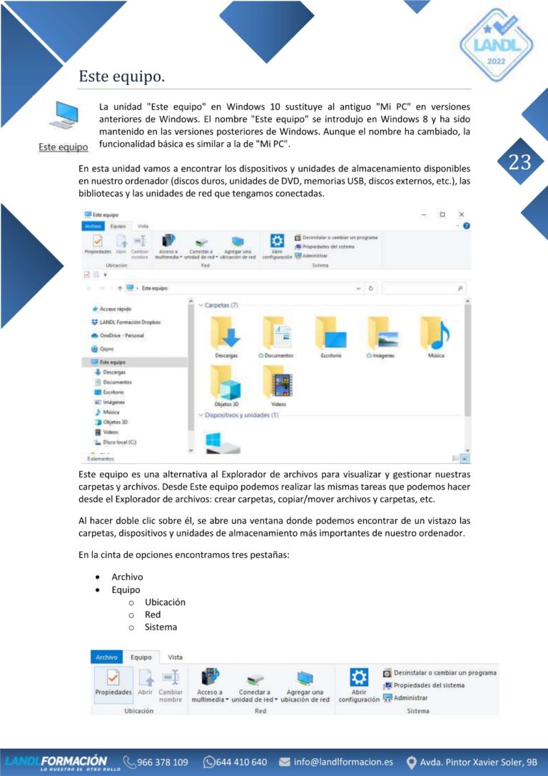 Curso de Informática Teórica LANDL Formación