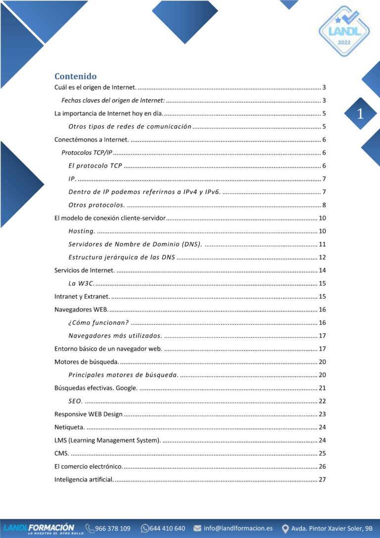 Curso de Informática Teórica LANDL Formación